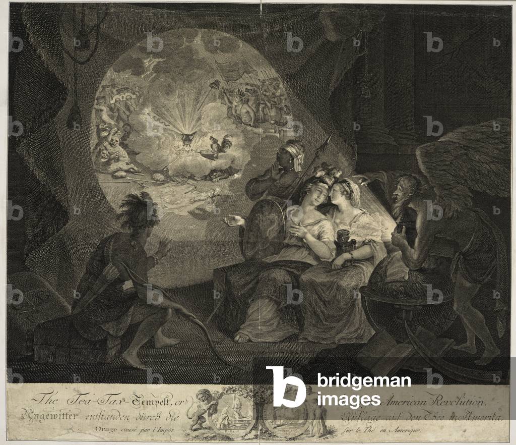 The Tea-Tax Tempest, or the Anglo American Revolution, 1778 (litho)