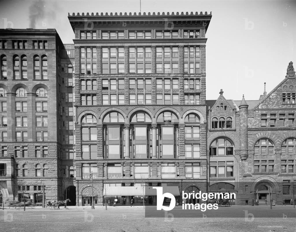 Fine Arts Building, Chicago, Illinois, USA, Detroit Publishing Company, 1900 (b/w photo)