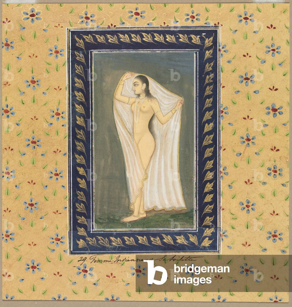 Dama dopo un bagno, 1700 (c/c opaco su carta)