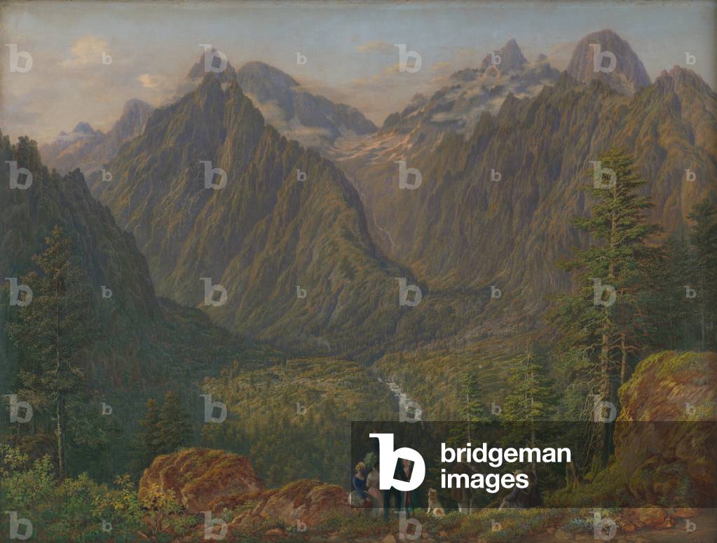 Tatra landscape with figures, 1855 (oil on canvas)