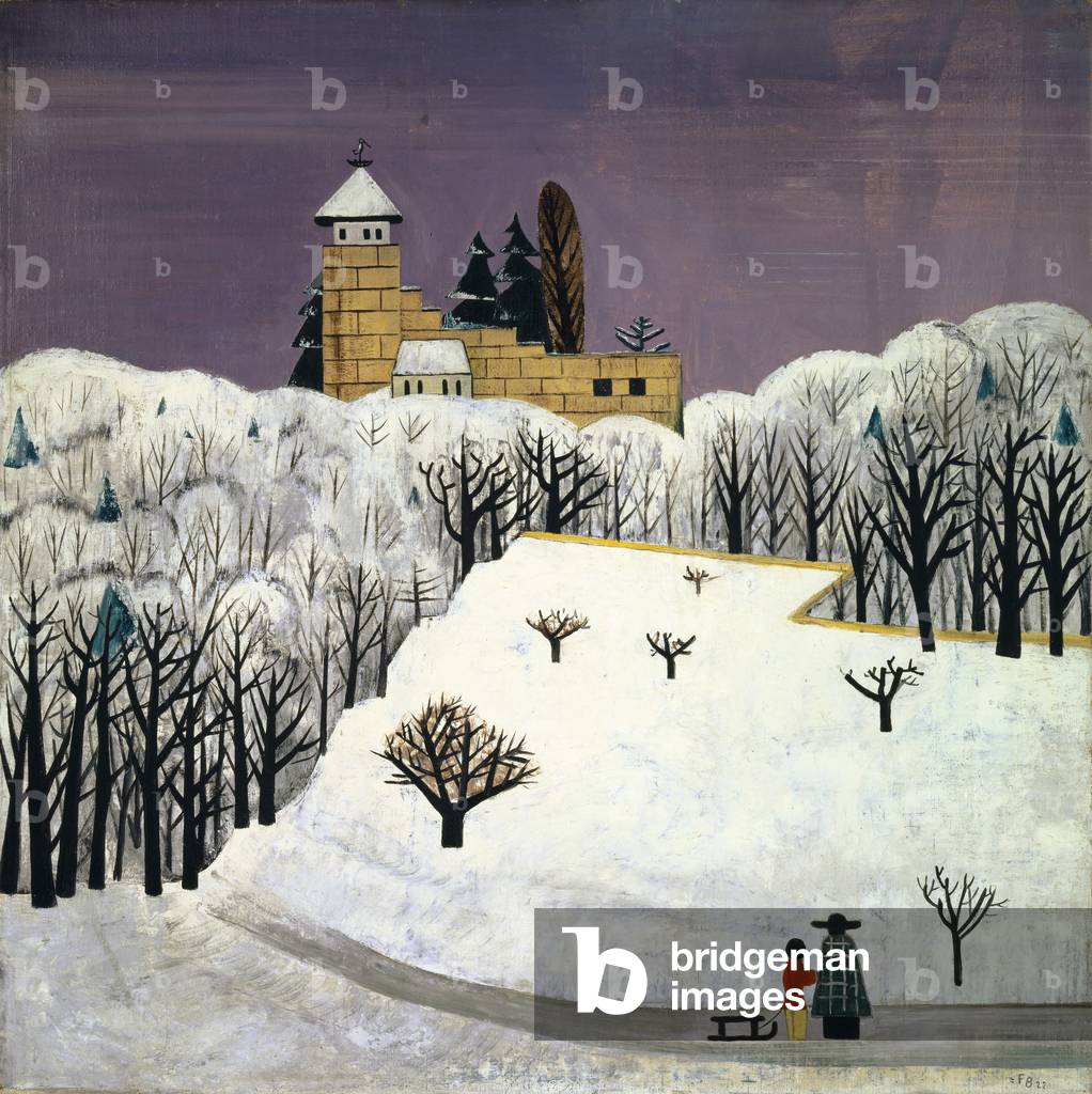 Birseck Castle in the Snow, 1922 (oil on canvas)
