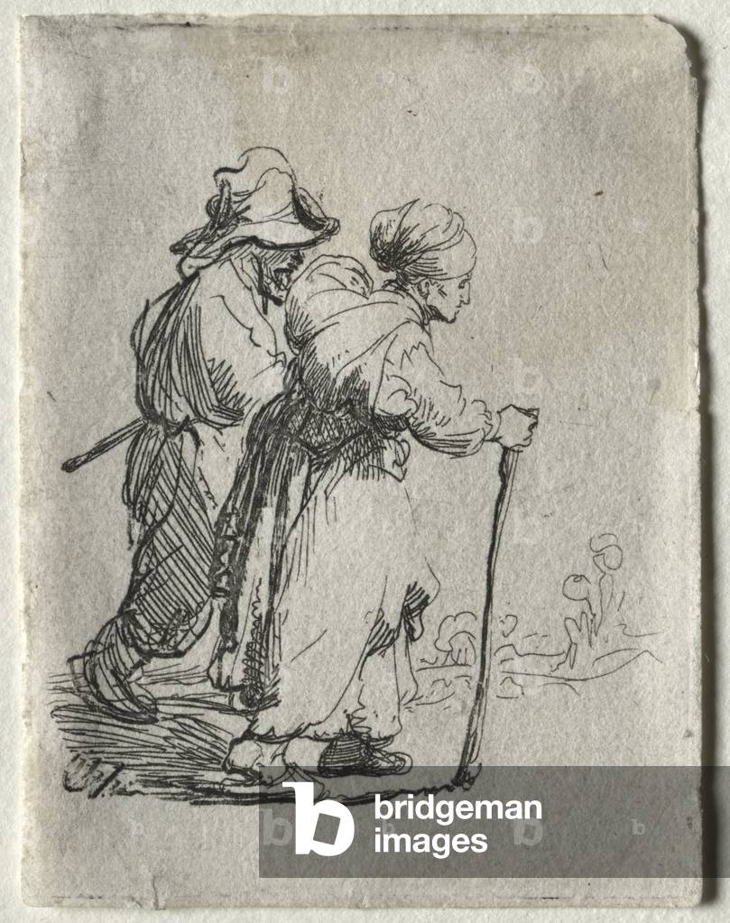 Two Tramps, a Man and a Woman, c.1634 (etching)