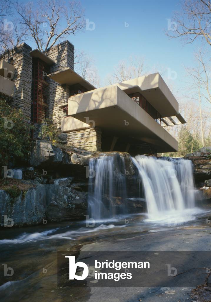 Fallingwater, Mill Run, Pennsylvania, 1933 (b/w photo)