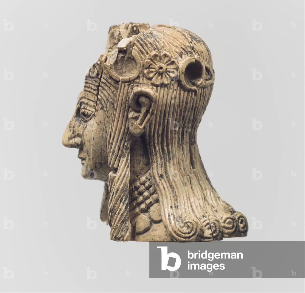 Head of a female figure, c.8th-7th century B.C. (ivory)