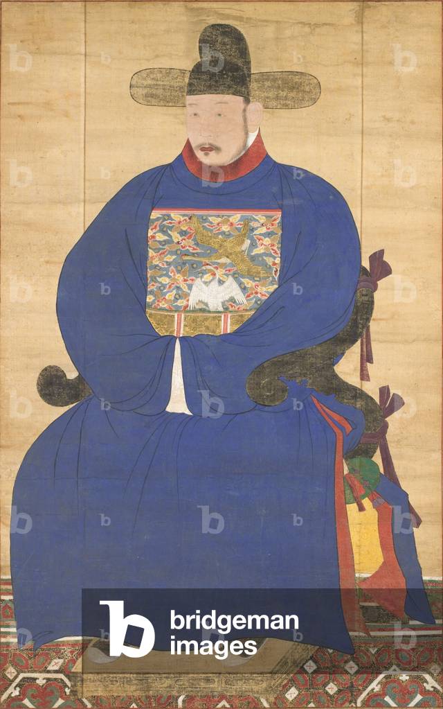 Portrait of a Meritorious Subject, 18th century (hanging scroll mounted as a panel, ink and colour on silk)

