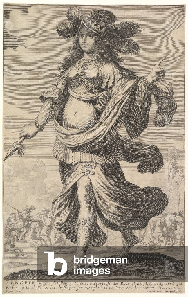 Zenobia, an illustration from Pierre Le Moyne's 'La Gallerie des femmes fortes', c.1647 (etching & engraving)
