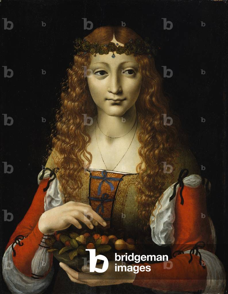 Girl with Cherries, c.1491-95 (oil on wood)