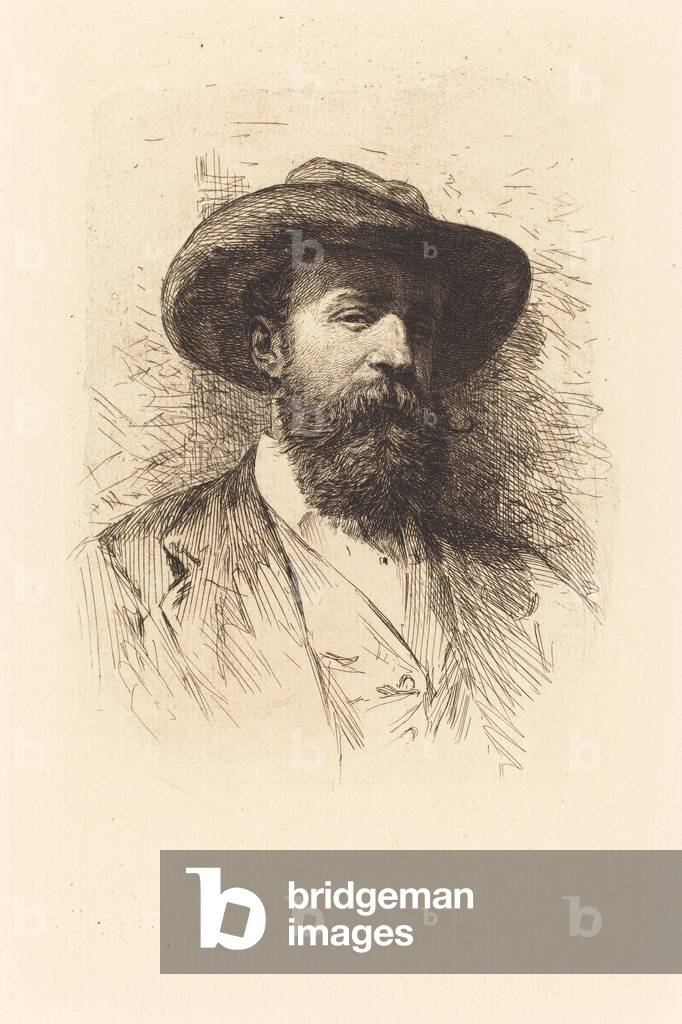 Self-Portrait (etching on laid paper)