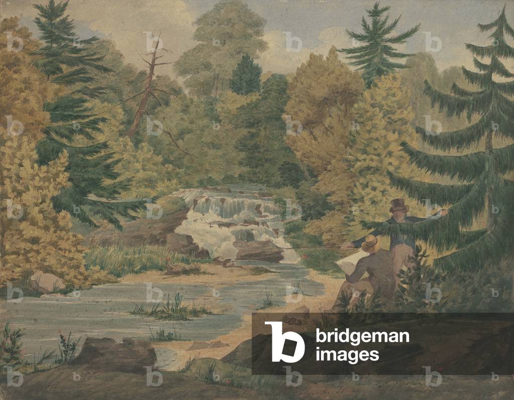 View of the Second Falls on the Sawkill River, c.1840 (watercolour and ink on wove paper)