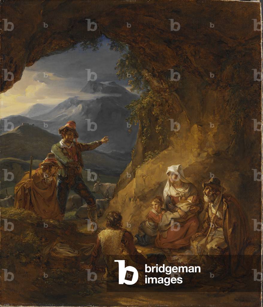 Bandits Entering a Shepherd's Dwelling, 1823 (oil on canvas)