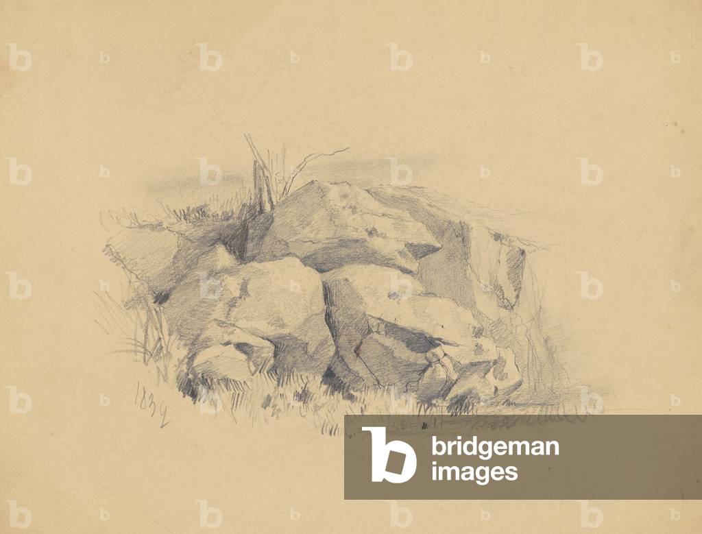 Rocks, 1839 (graphite on wove paper)