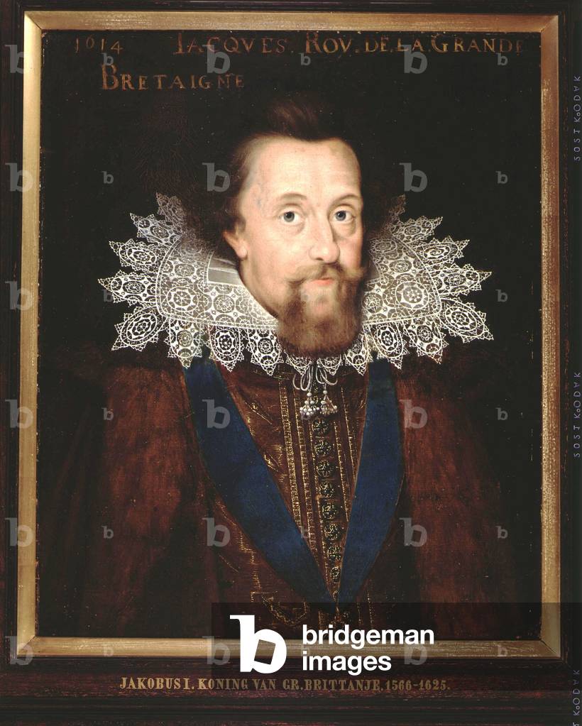 Portrait of James I, King of England, 1614 (oil on canvas)