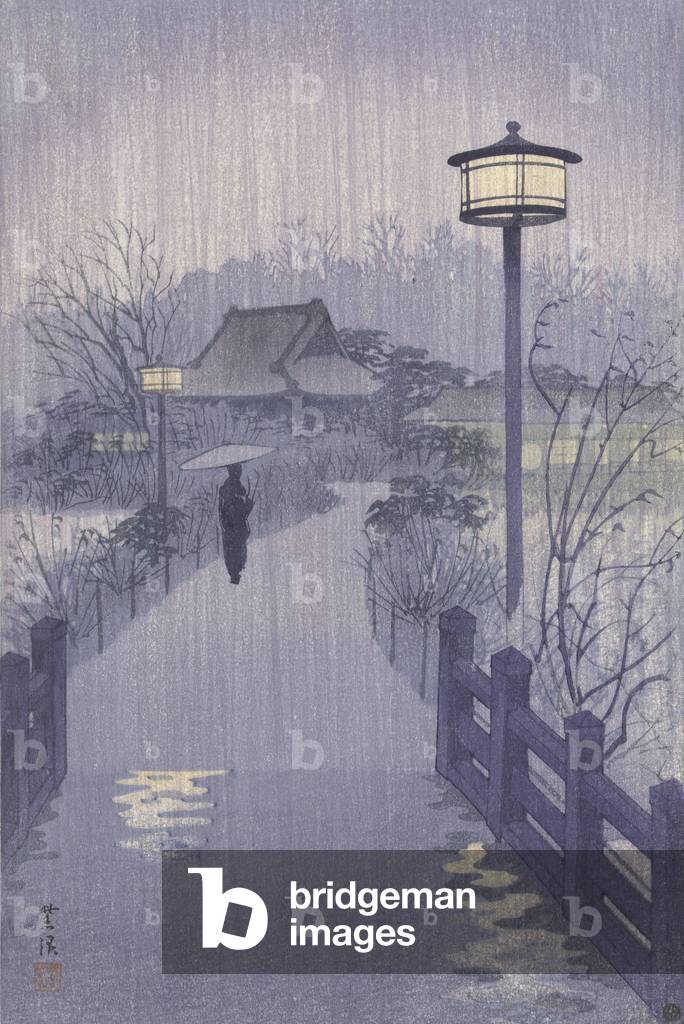 Evening Rain, 1938 (colour woodcut)