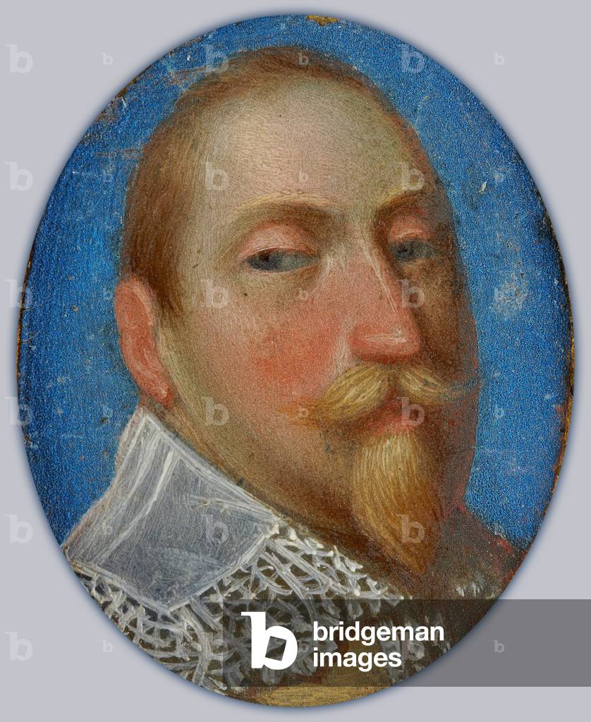 Miniature of Gustav II Adolf, King of Sweden, c.1630 (oil on brass)
