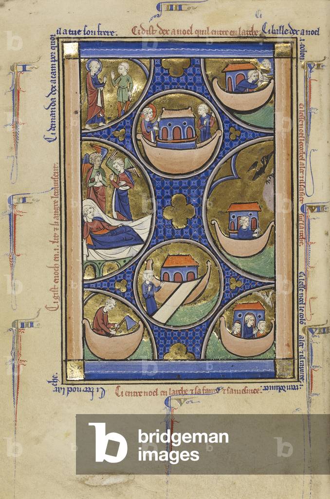 Scenes from the Life of Noah, c.1250-60 (tempera, gold leaf and ink on parchment)