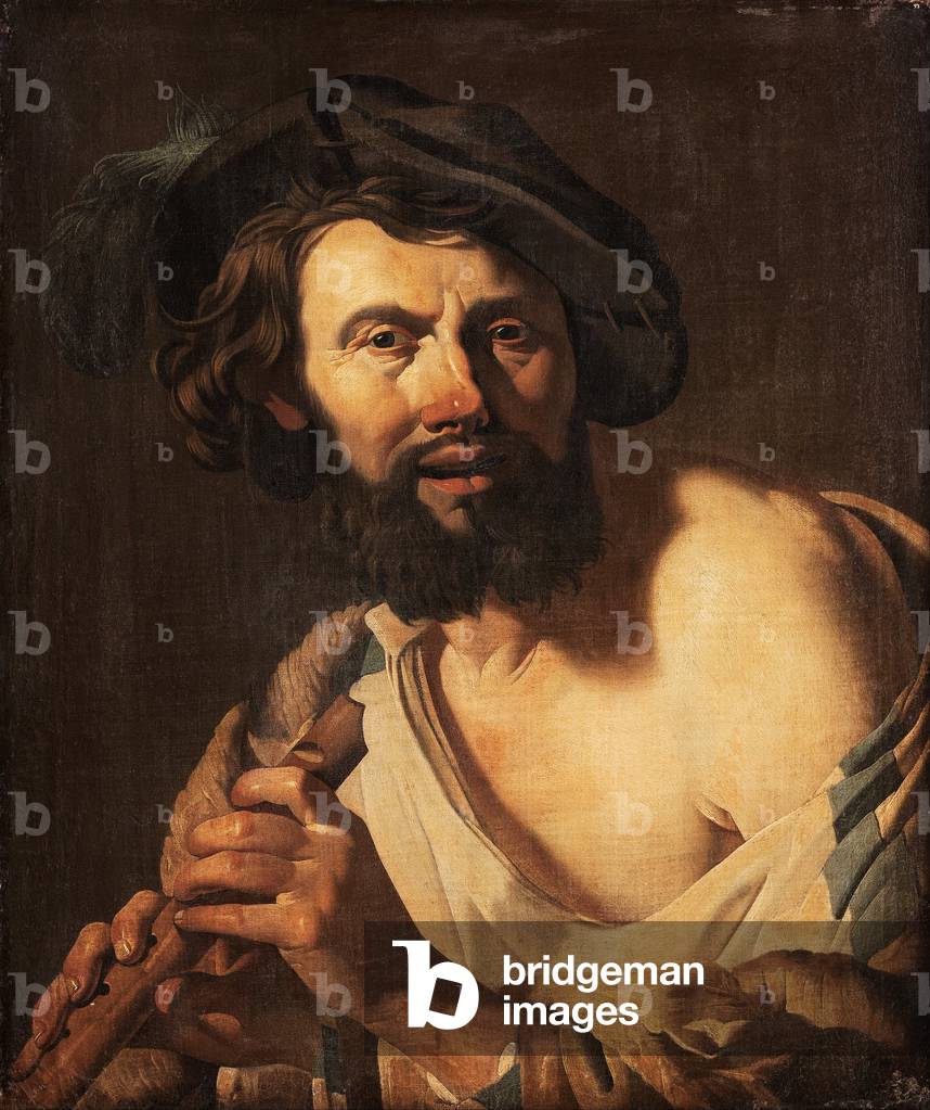 Man with flute, 1625 (oil on canvas)