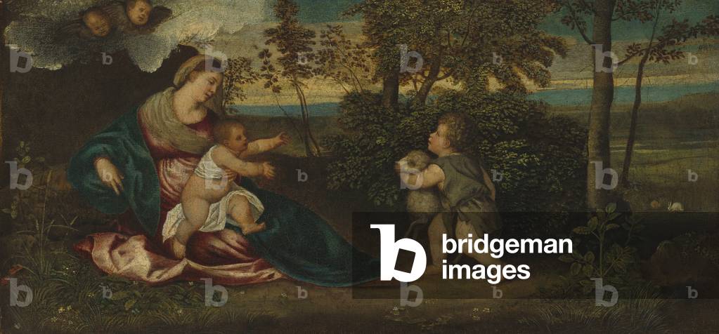 Madonna and Child and the Infant Saint John in a Landscape, 1540-50 (oil on canvas)