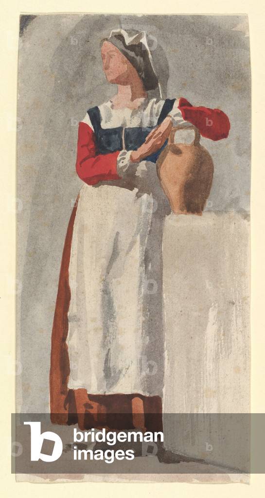 Italian Woman, c.1856-57 (graphite and w/c on laid paper)
