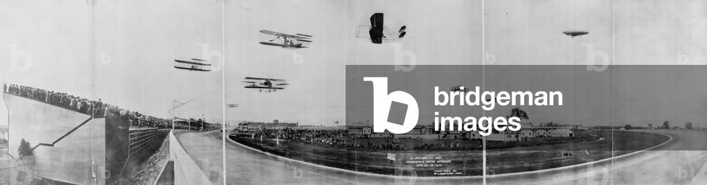 Aviation Show at Indianapolis Motor Speedway, 1910 (b/w photo)