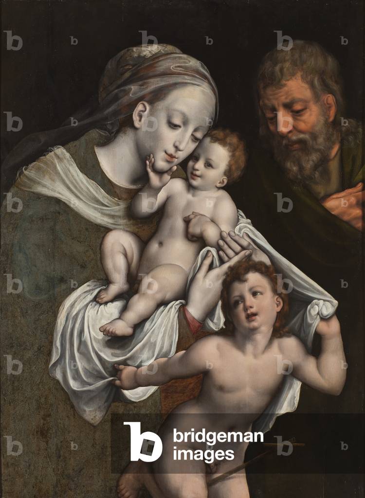 The Holy Family with the Infant St John (oil on canvas)