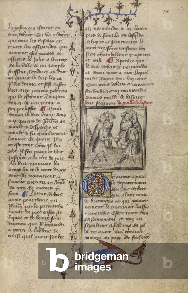 A Battle between Wankelin de Ferreres and Hugo de Montfort, c.1400-15 (tempera and gold leaf on parchment)