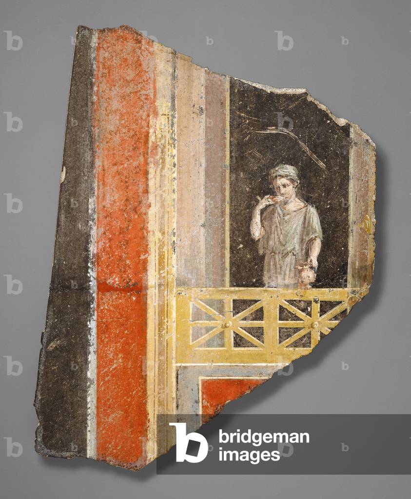 Fragment of a Woman on a Balcony, 10 B.C- 14 A.D (fresco)