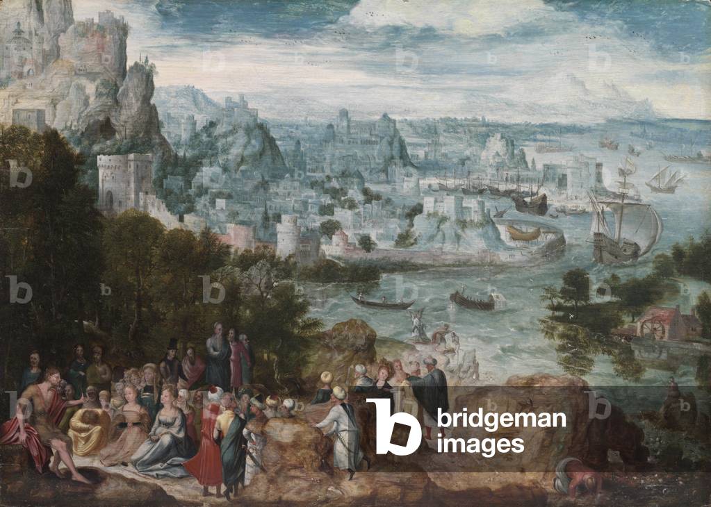 Image of Painting depicting Landscape with Saint John the Baptist 1540 by Herri met de Bles
