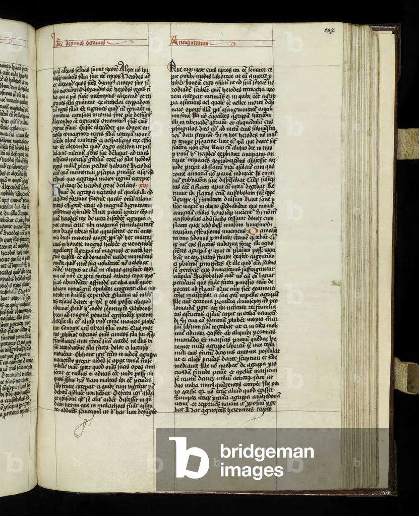 Page 287 from Book 18 of 'Antiquitates Iudaice' by Josephus Flavius, Tyniec, 1466 (ink on parchment)