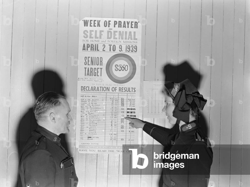 Self-denial, Salvation Army, San Francisco, California, 1939 (b/w photo)