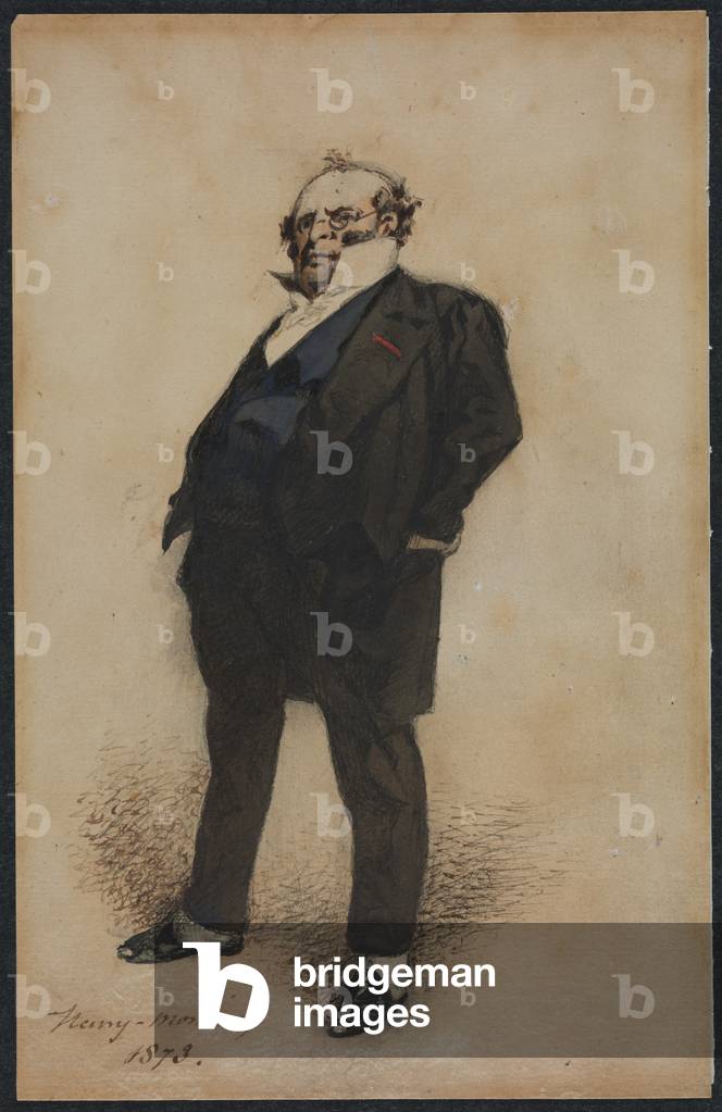 Bild von Zeichnung "Selbstporträt in der Rolle von M. Prud'homme" 1873 von Henri Bonaventure Monnier