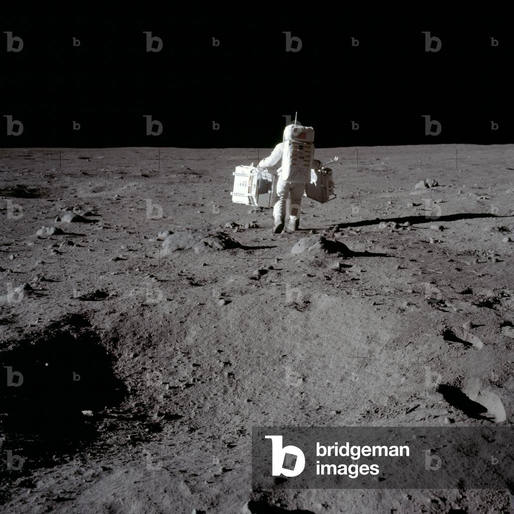 Buzz Aldrin at Tranquility Base, 1969 (colour photograph)