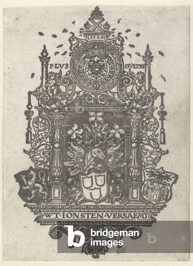 Coat of arms of the Antwerp Guild of Saint Luke, 1526 (engraving)
