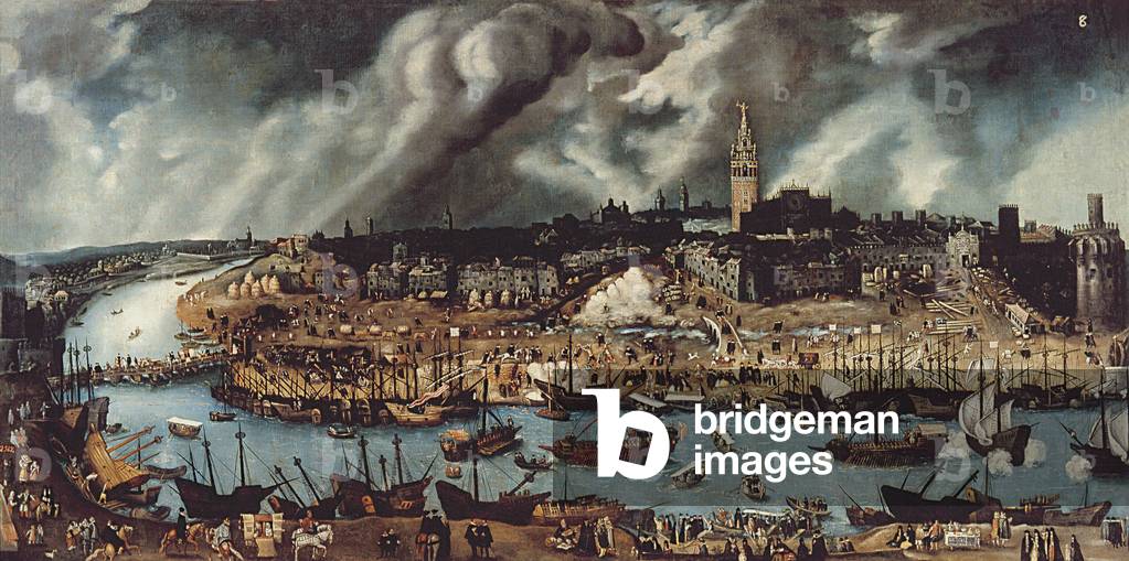 The Port of Seville, c.1590 (oil on canvas) 