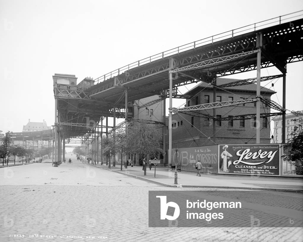 110th Street L Station, New York City, 1905 (b/w photo)