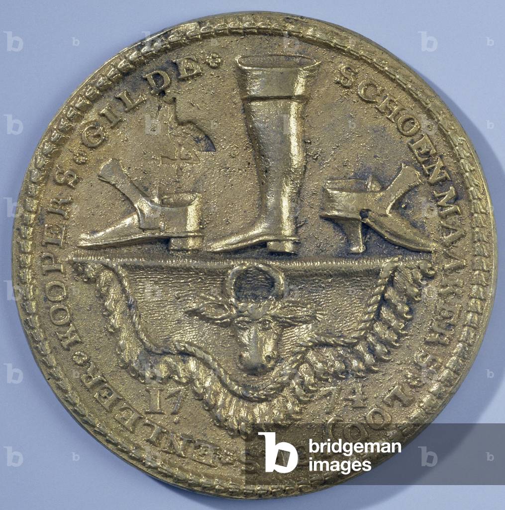 Shoemakers' Guild of the Hague attendance token, 1774 (brass)