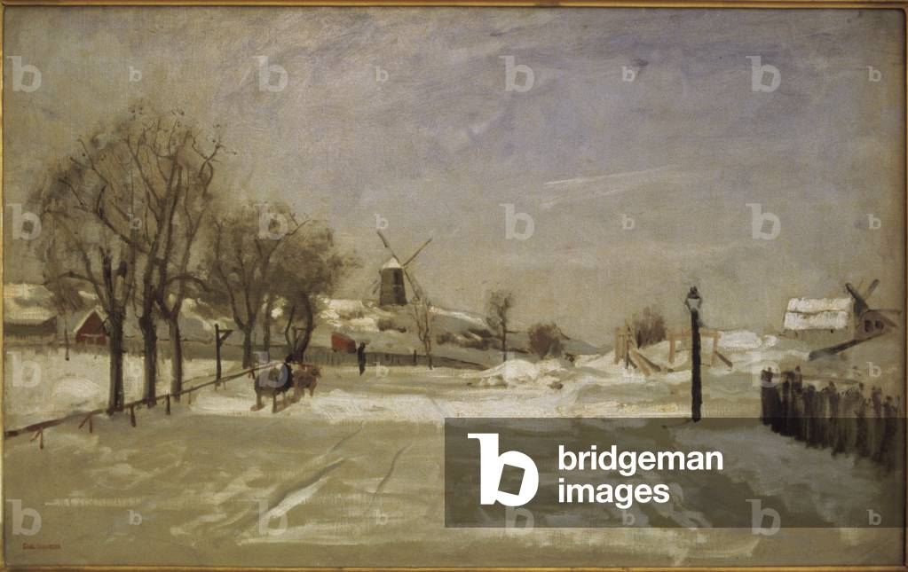 Winter. View of Eriksberg, Stockholm, c.1880 (oil on canvas)