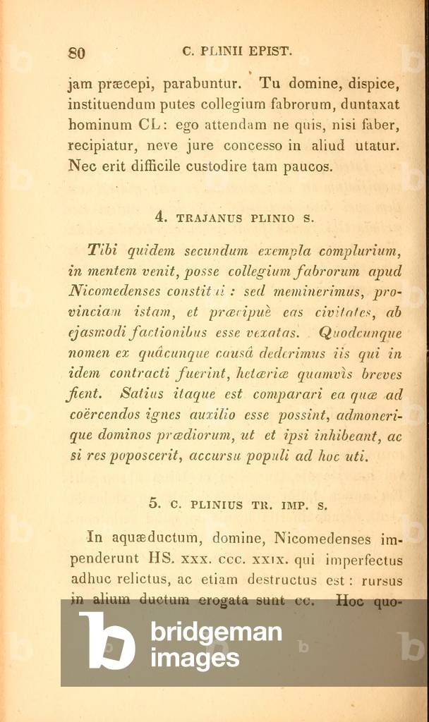 Page from 'Select letters of Pliny the Younger', Book X, published Boston, 1835 (print)