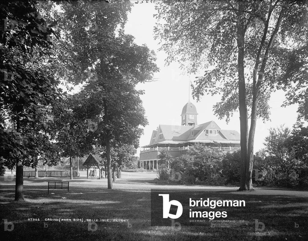 Casino (park side), Belle Isle, Detroit, 1884-89 (b/w photo)