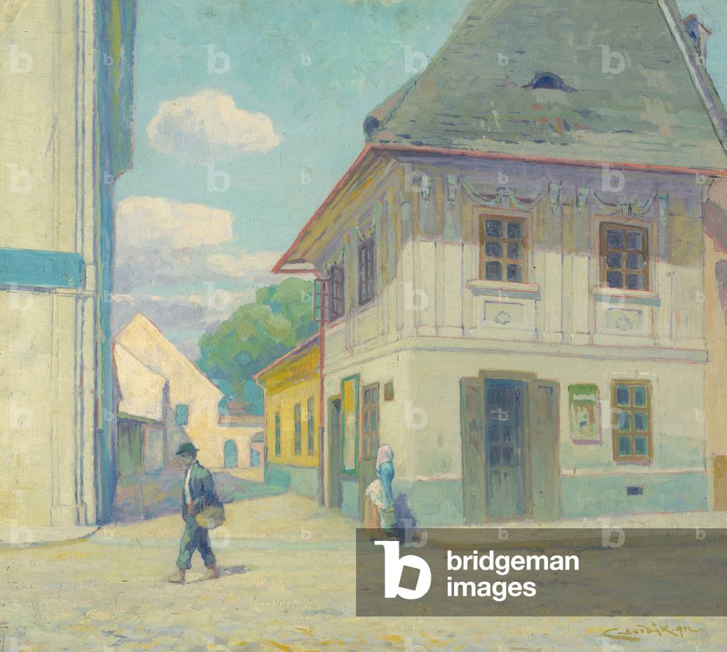 House on Butcher Street in Košice, 1912 (oil on board)