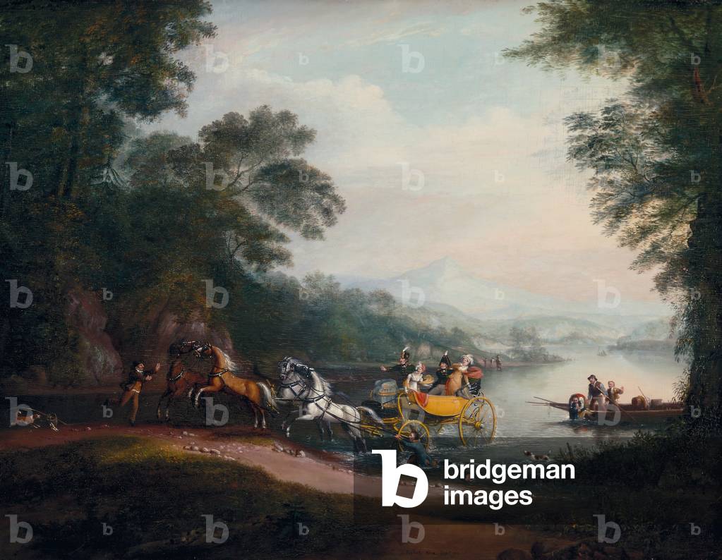 Mishap at the Ford, 1818 (oil on panel)