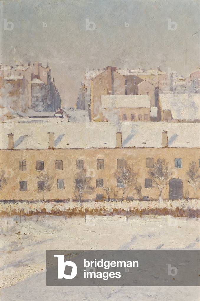 A Winter Scene. Motif from Southern Stockholm, 1886 (oil on paper)