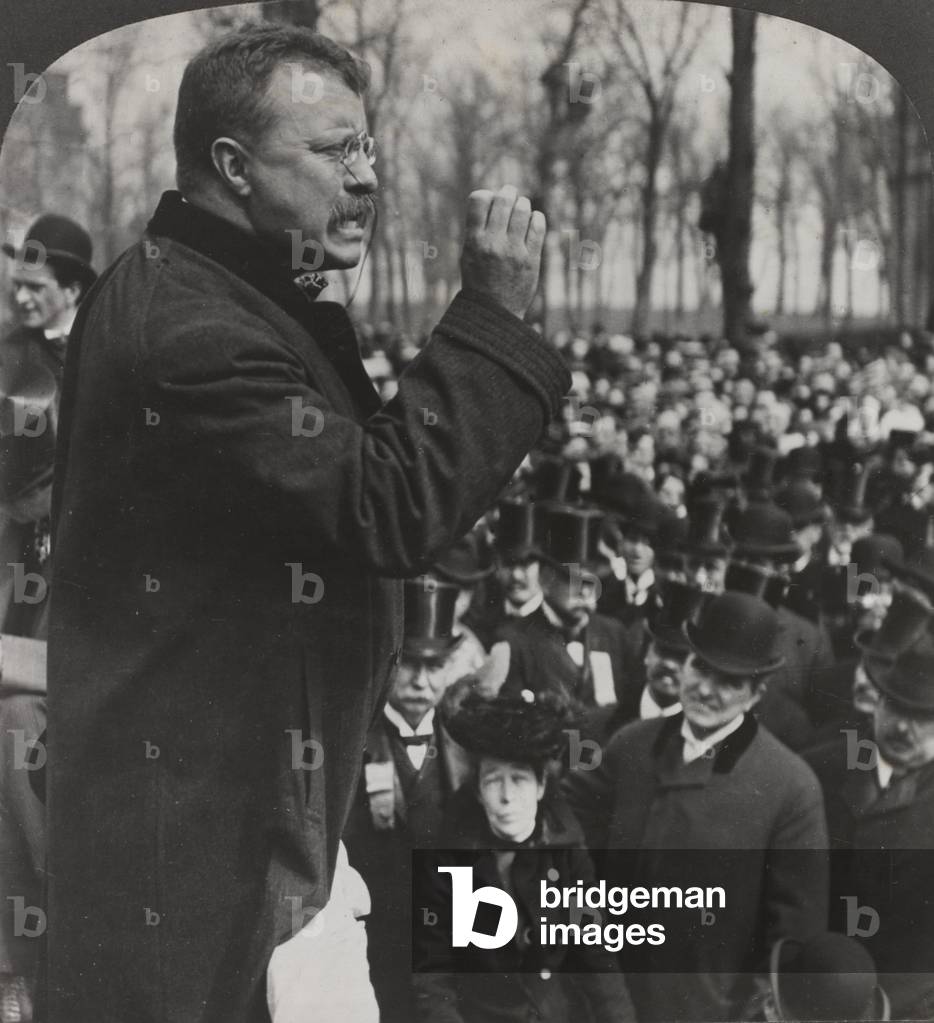 President Roosevelt at Evanston, 1903 (b/w photo)