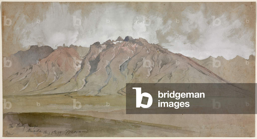 Image of Drawing depicting The Ruby Range 1879 by Thomas Moran