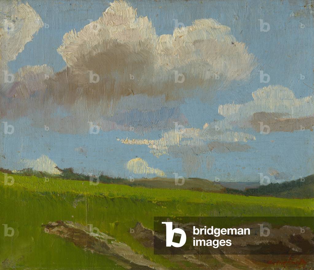 Landscape with clouds, 1890-1910 (oil)