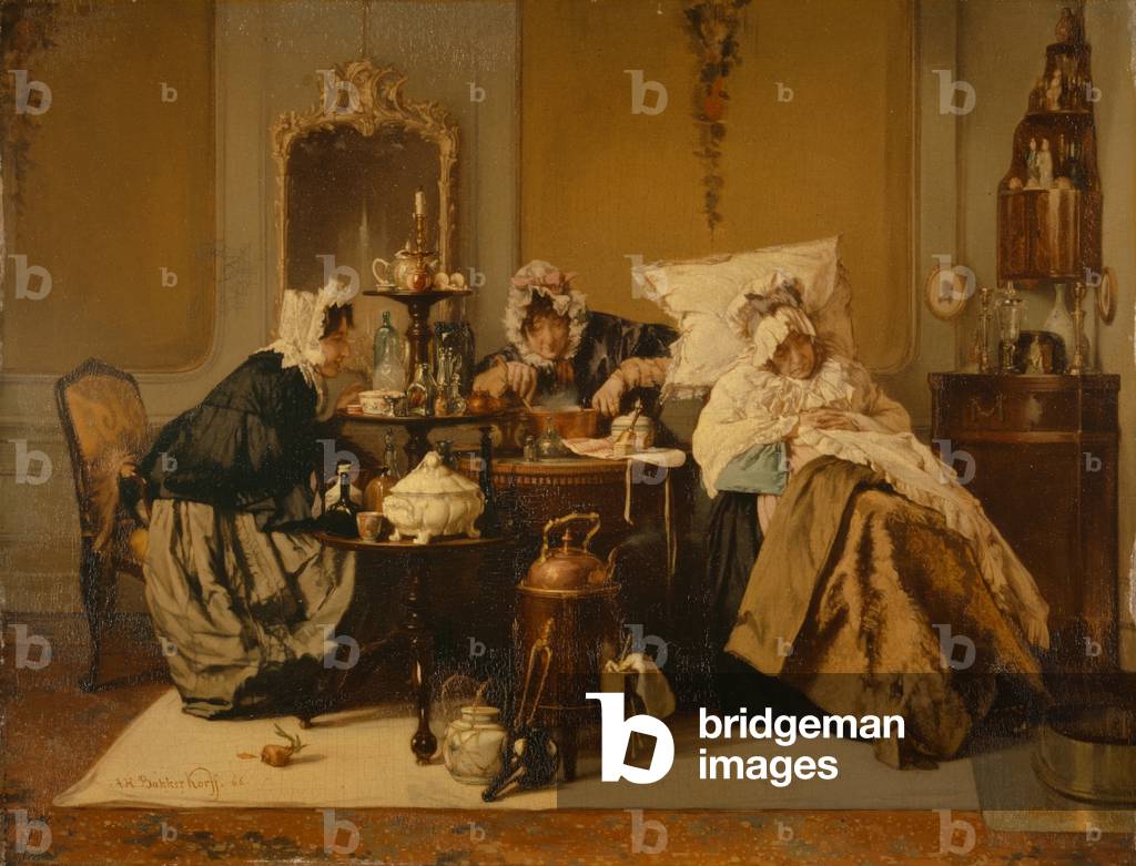 The Sick Woman, 1866 (oil on wood)