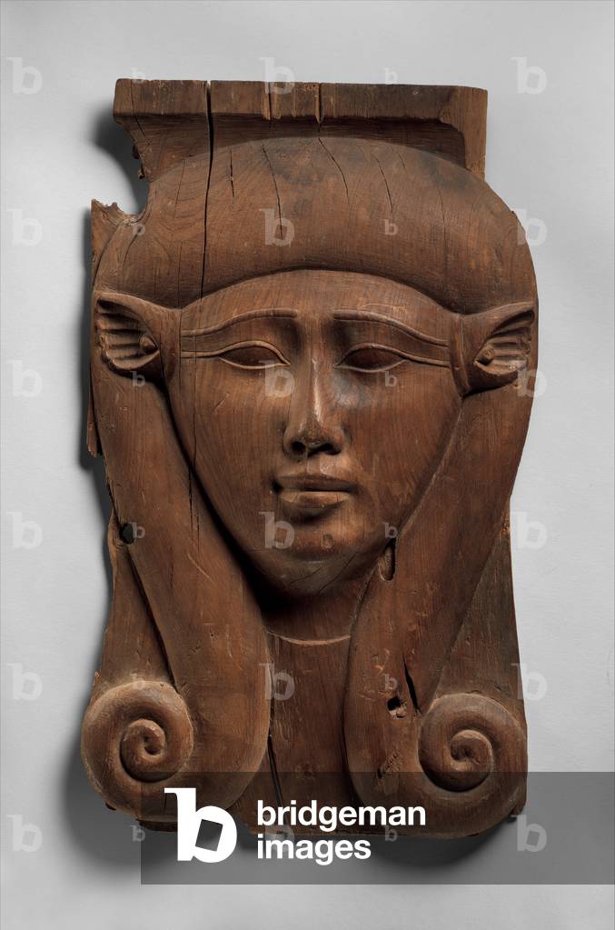 Panel from a Hathor Column,  380–200 BC (cedar)