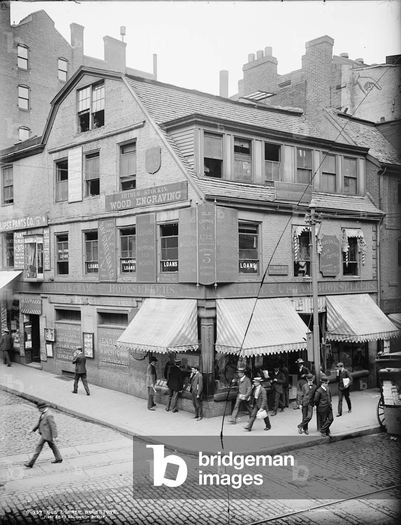 Old Corner Bookstore, first brick building in Boston, c.1900 (b/w photo)