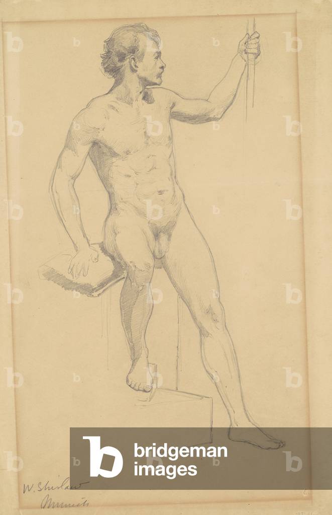 Seated Male Nude, c.1870-77 (graphite on wove paper)

    