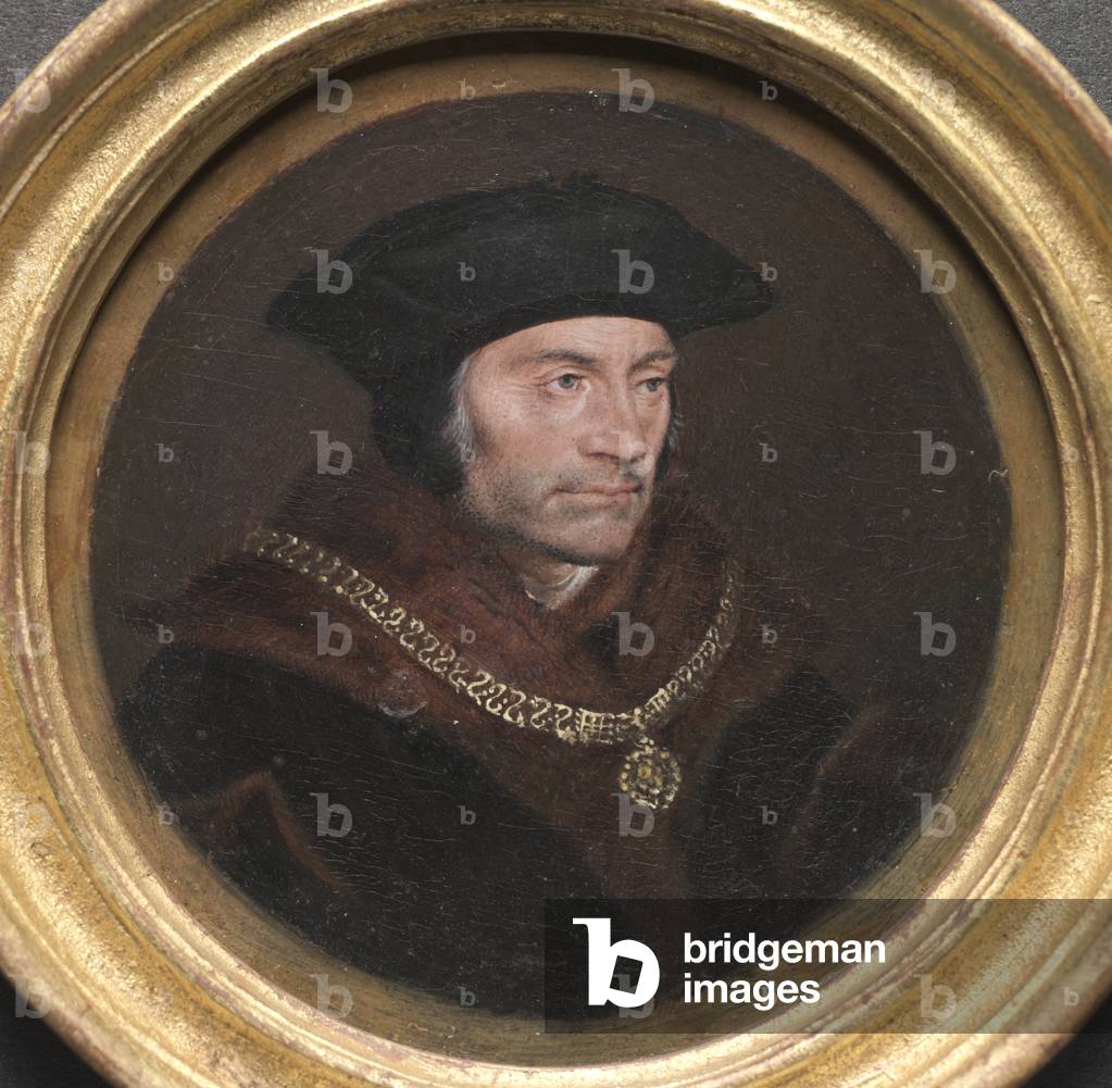 Immagine di Dipinto "Ritratto di Sir Thomas More" 1601 di Hans Holbein the Younger, b/w