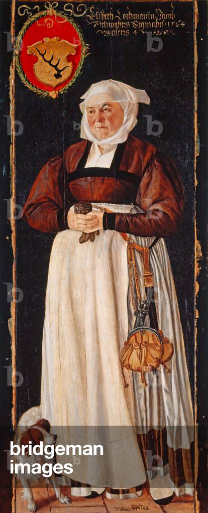 Portrait of Eslbeth Lochmann, wife of Jacob Schwytzer, 1564 (oil on wood)